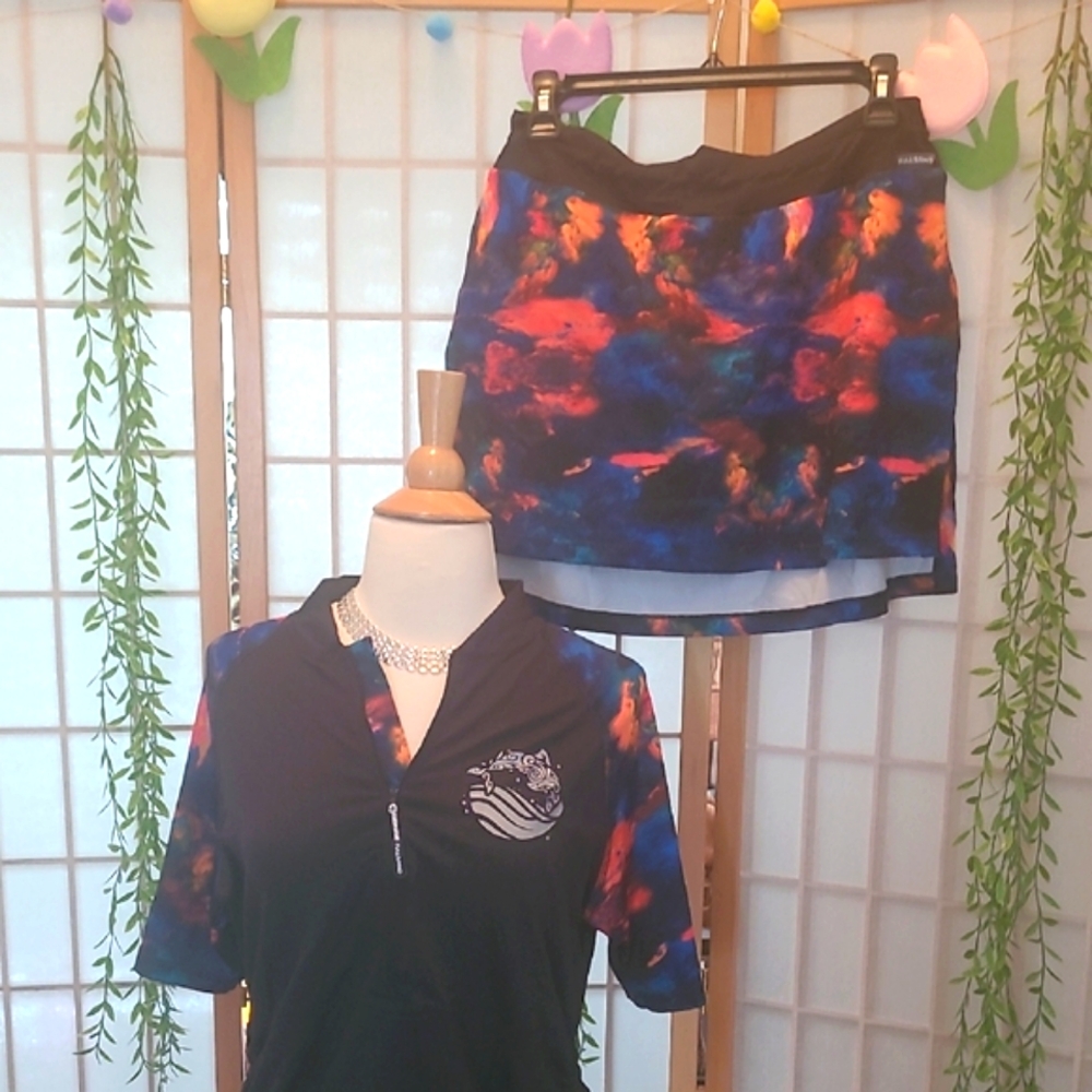 Blue and Orange High-Low Surf Wear